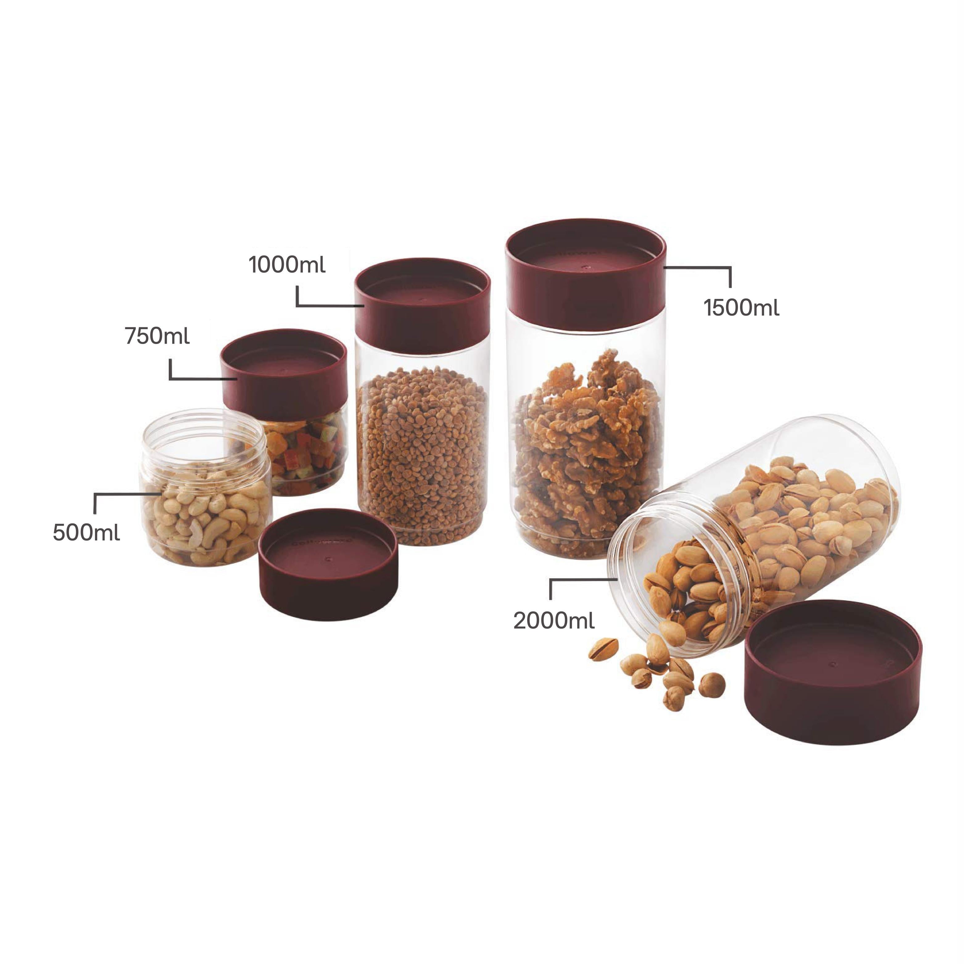Modustack Pet Container, Set of 9 Maroon / Set of 9