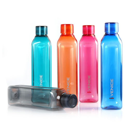 Venice Plastic Water Bottle, Multicolour Multicolour / 5 Pieces