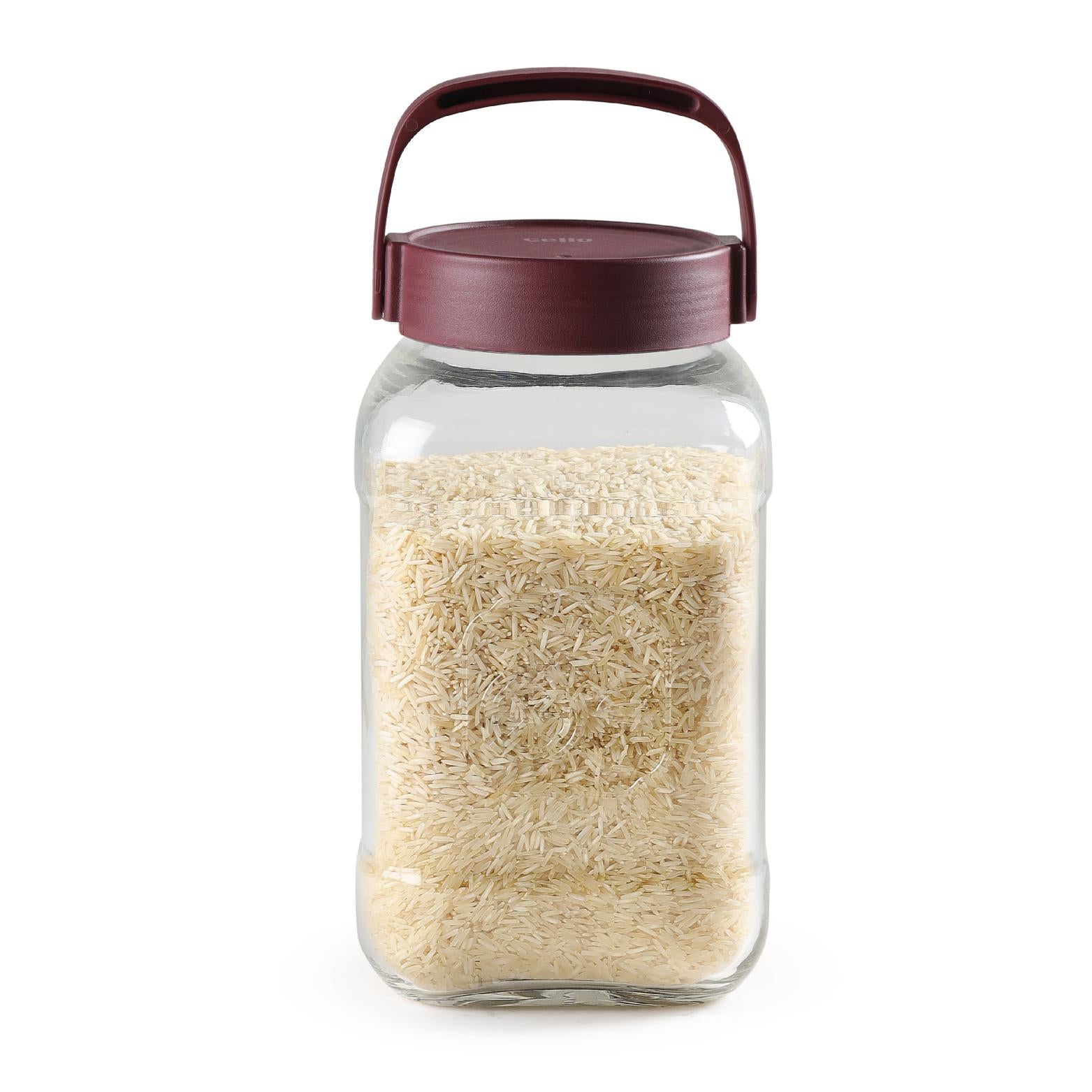 Classic Glass Canister, 3600ml Maroon / 3600 ml