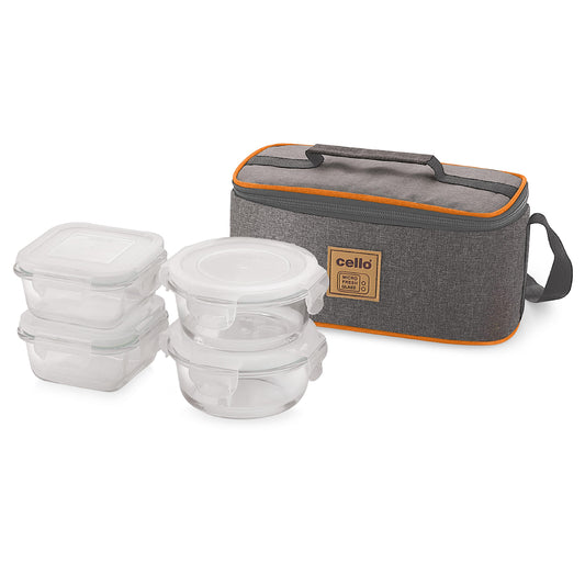Royale Borosilicate Glass Lunch Boxes, Set of 4 Set of 4