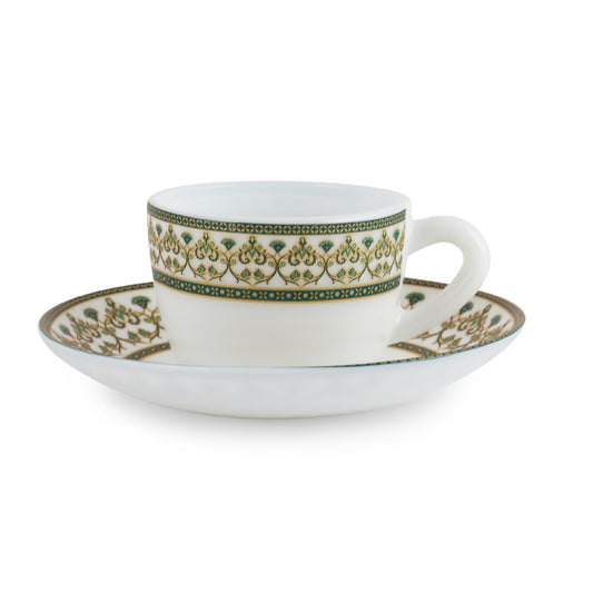 Solitaire Cup & Saucer- Verde 6 Pcs
