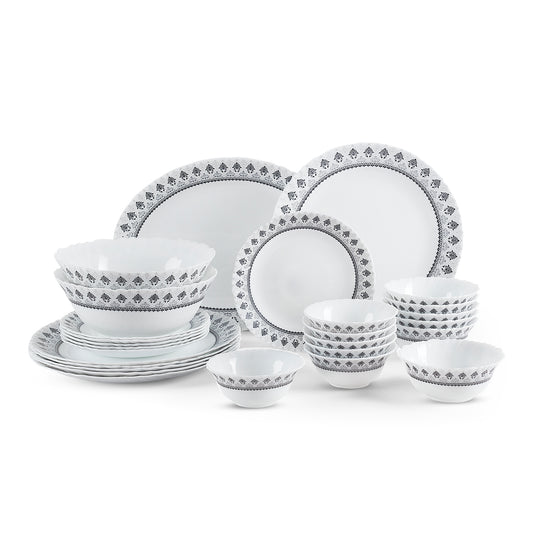 Imperial Plus Opalware Dinner Set, Damask 27 Pcs