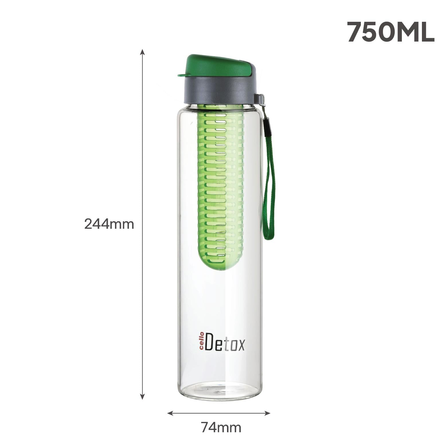 Detox Borosilicate Infuser 750ml Green / 750 ml