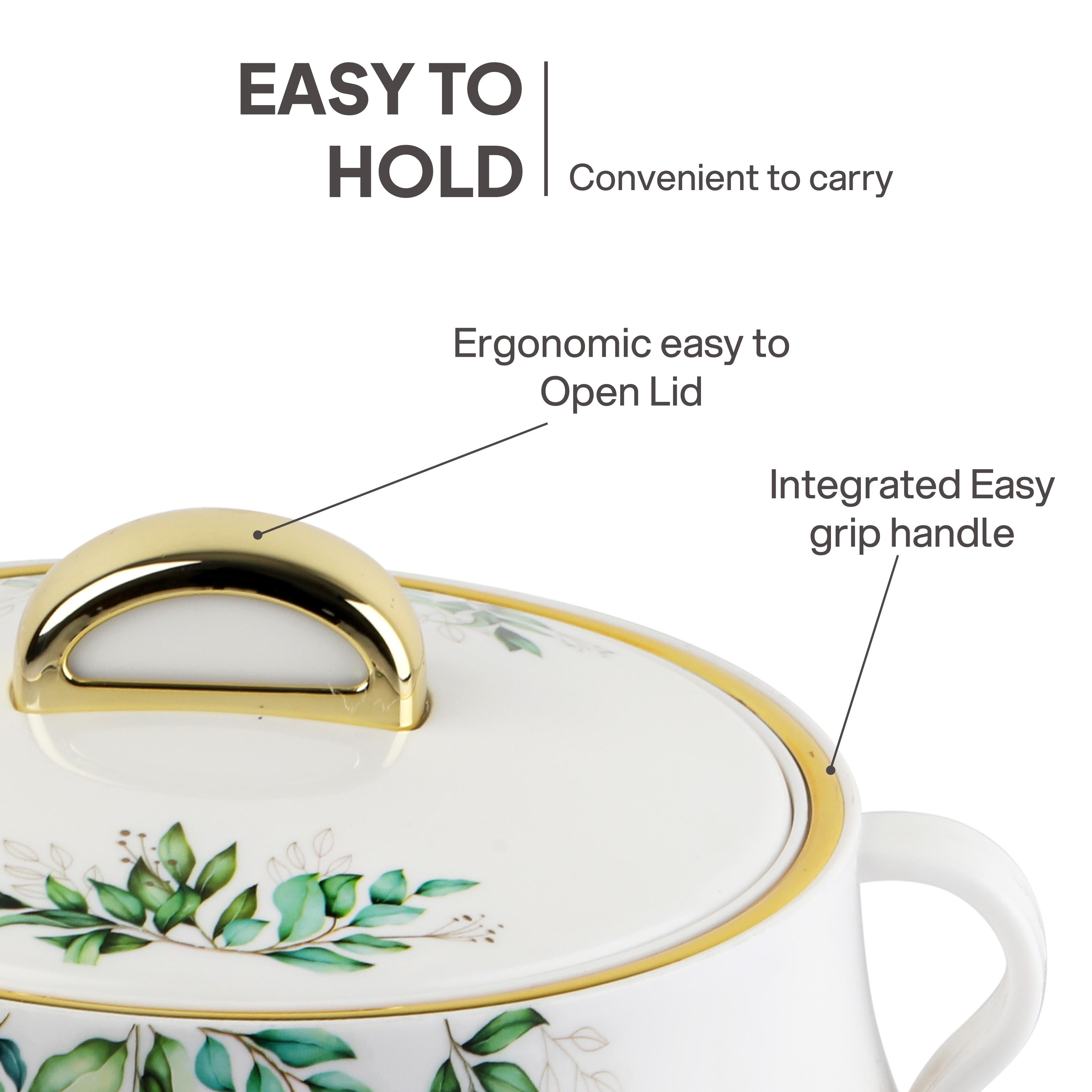 Midas Insulated Casserole Set of 3, 500ml+1000ml+1500ml White / 500ml+1000ml+1500ml