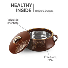 Midas Insulated Casserole Set of 3, 500ml+1000ml+1500ml Brown / 500ml+1000ml+1500ml