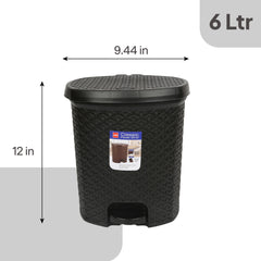 Classic Pedal Dustbin Black / 6 Litre