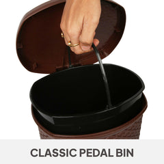 Classic Pedal Dustbin Brown / 6 Litre