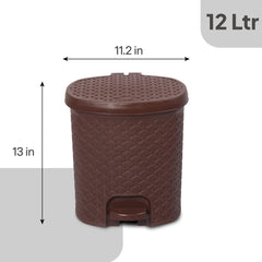 Classic Pedal Dustbin Brown / 12 Litre
