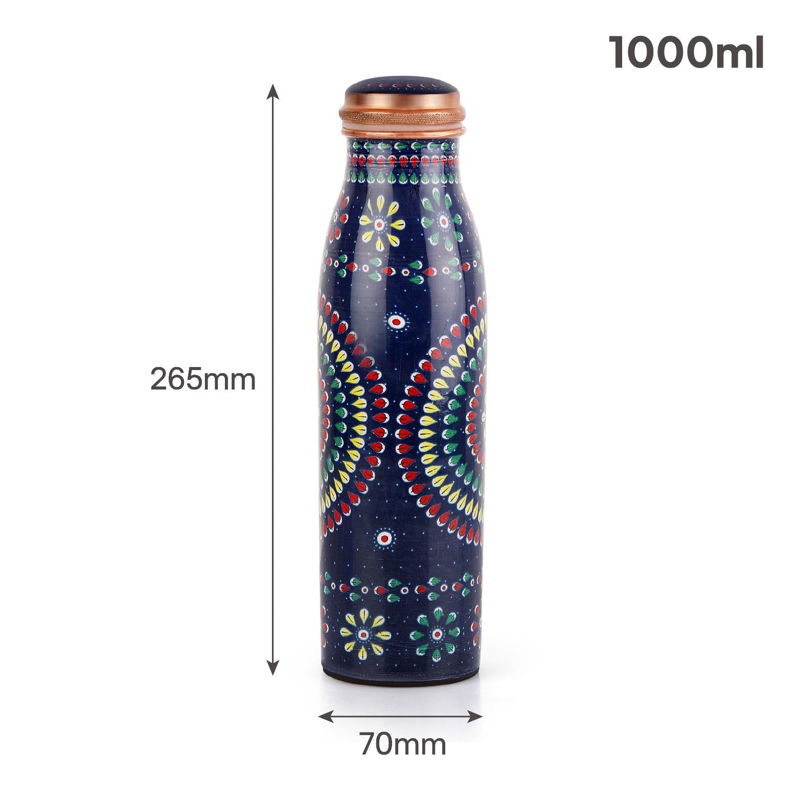 Cop- Pura Good Earth Copper Bottle,1000 ml Mandala / 1000 ml