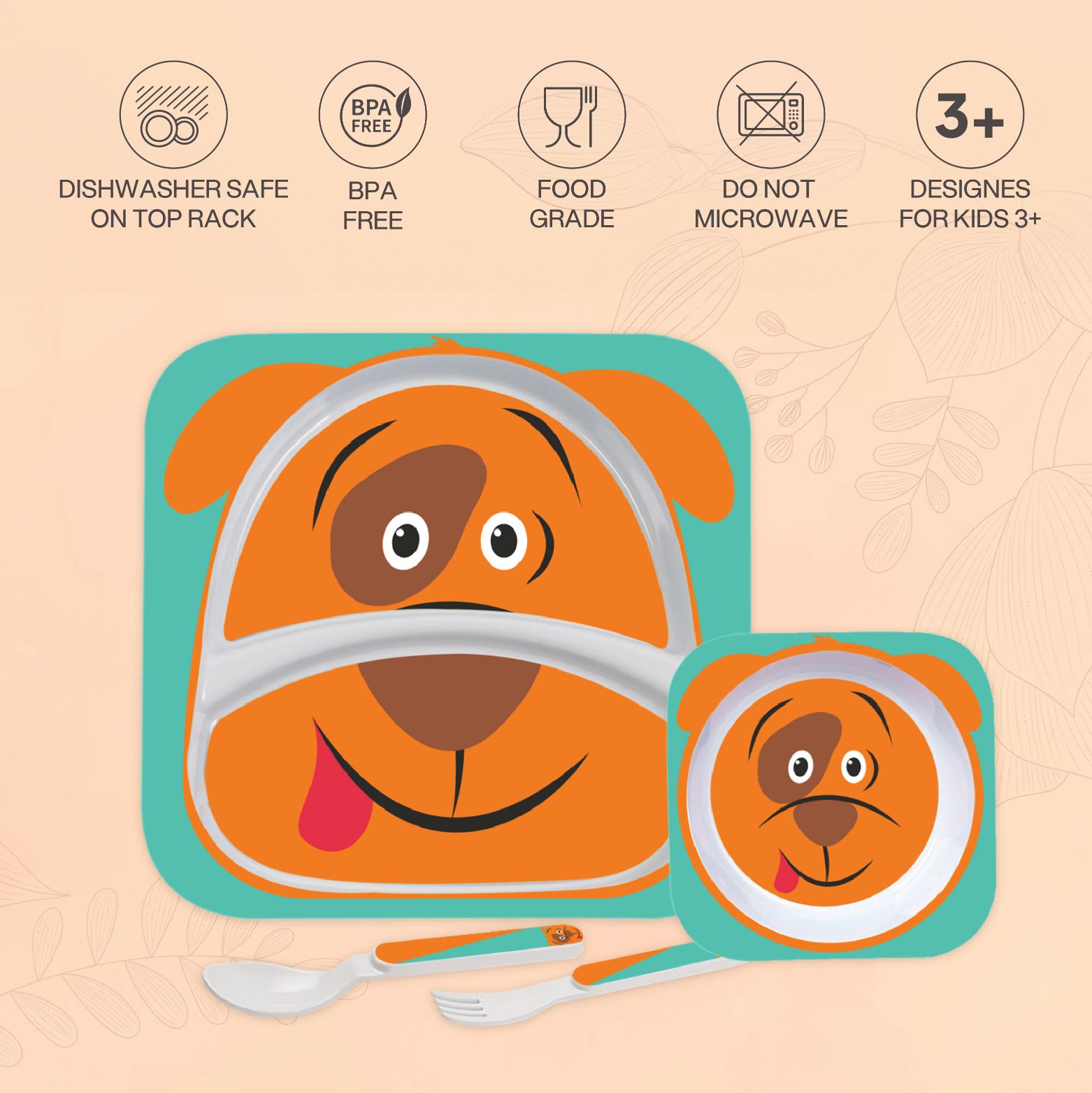 Hop In the Zoo Kids Melamine Plate Dog