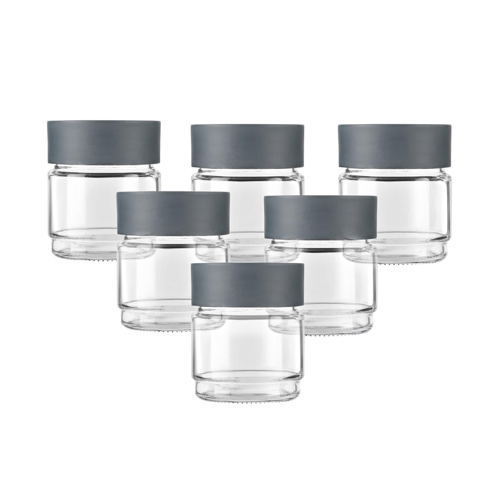 Modustack Glassy Storage Jar Grey / 500 ml x 6