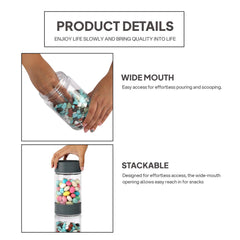 Modustack Glassy Storage Jar Grey / 750 ml x 6