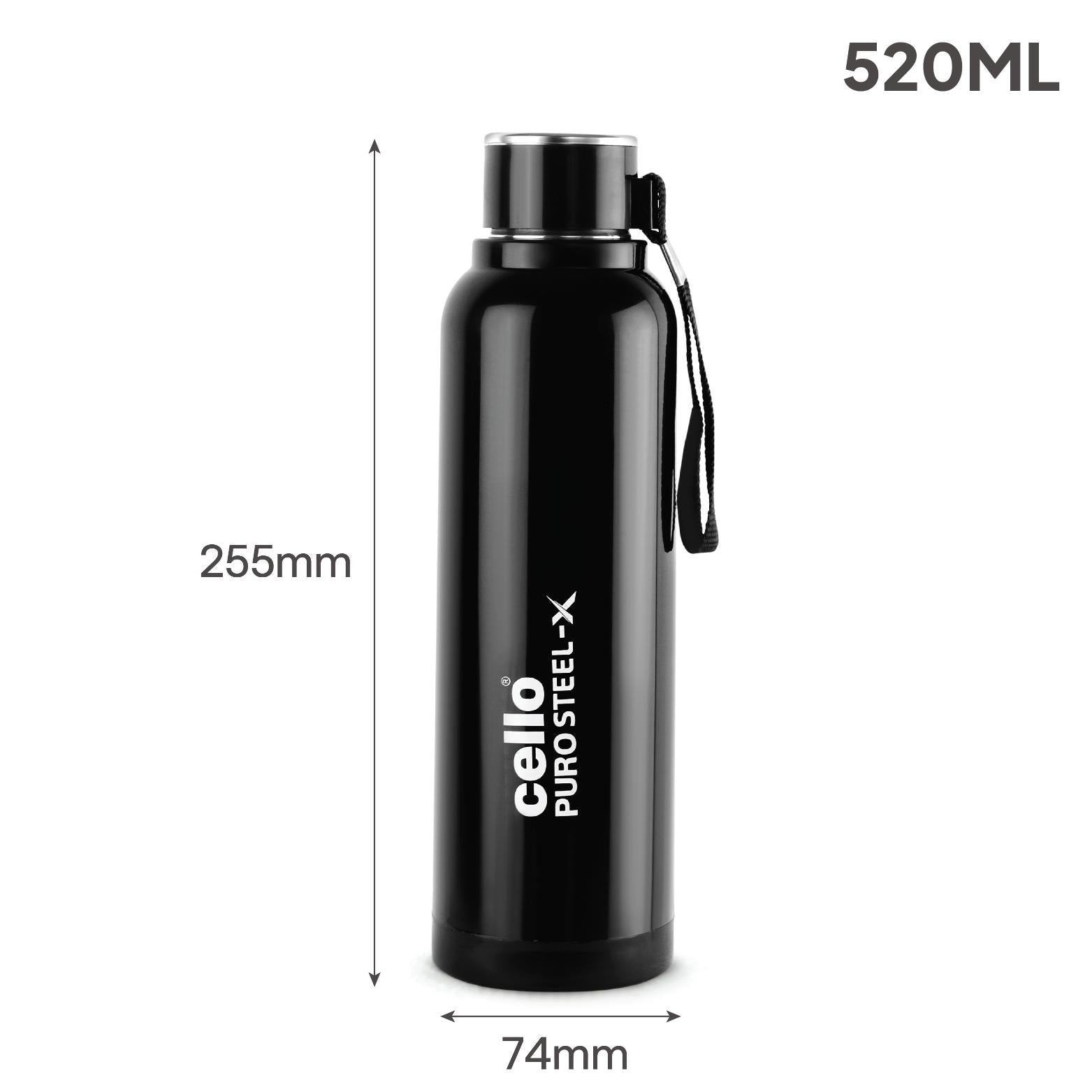 Puro Steel X Benz 600 Insulated bottle, 620 ml Black / 620 ml