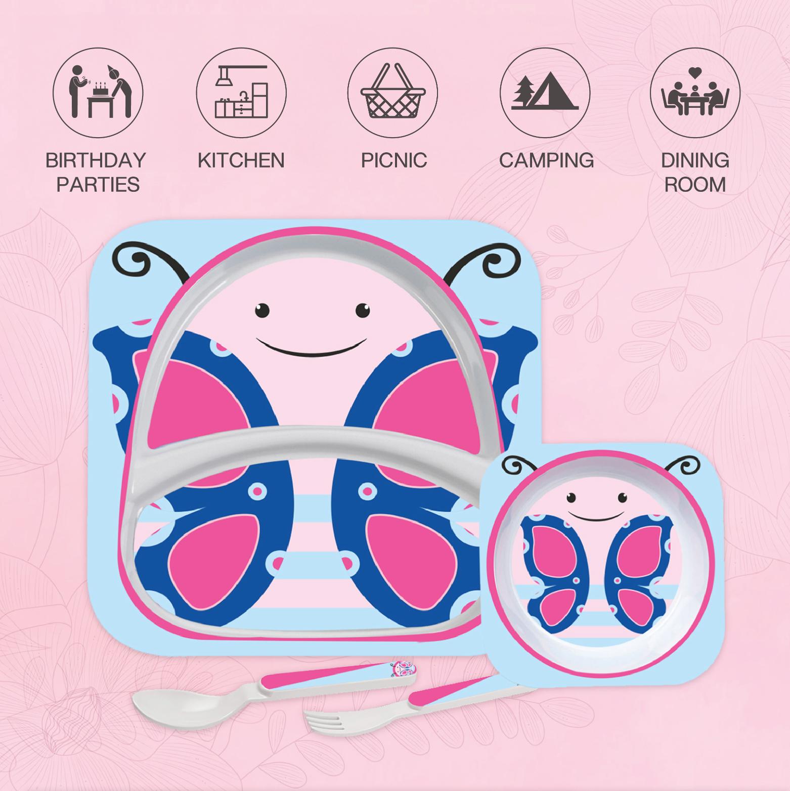 Hop In the Zoo Kids Melamine Plate Butterfly