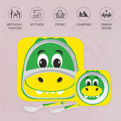 Hop In the Zoo Kids Melamine Plate Crocodile