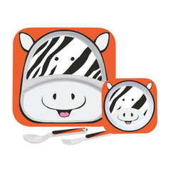 Hop In the Zoo Kids Melamine Plate Zebra