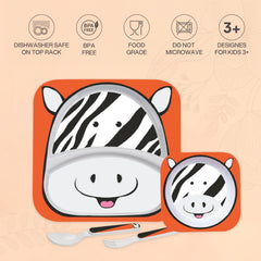 Hop In the Zoo Kids Melamine Plate Zebra