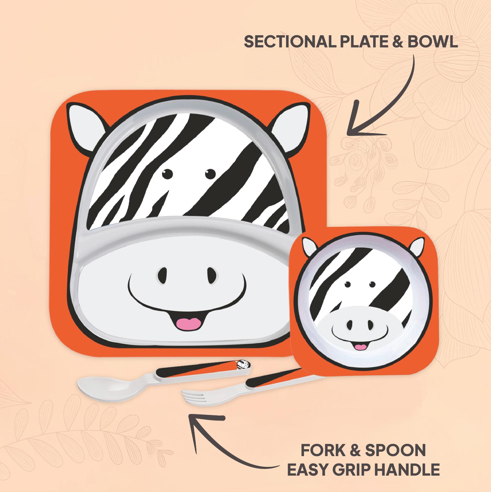 Hop In the Zoo Kids Melamine Plate Zebra