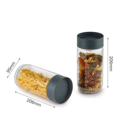 Modustack Glassy Storage Jar Grey / 1 Litre x 6