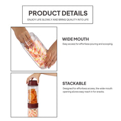 Modustack Glassy Storage Jar Maroon / 1 Litre x 6