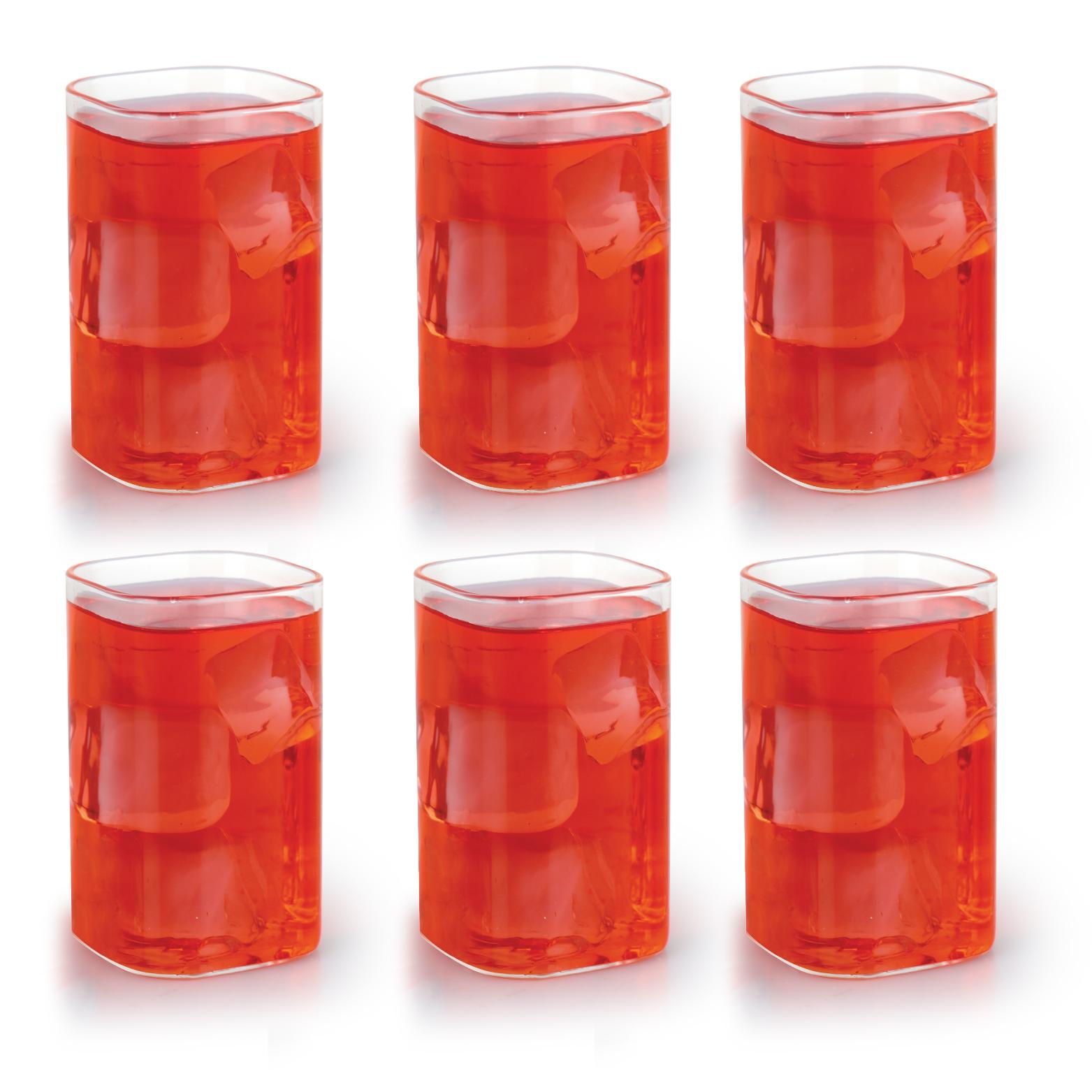 Roma Square 330ml Borosilicate Tumbler 6pcs Set 6 Pcs