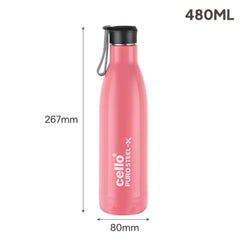 Puro Steel-X Neo 600 Insulated Water Bottle Pink / 480 ml