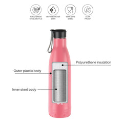 Puro Steel-X Neo 900 Insulated Water Bottle, 720ml Pink / 720ml