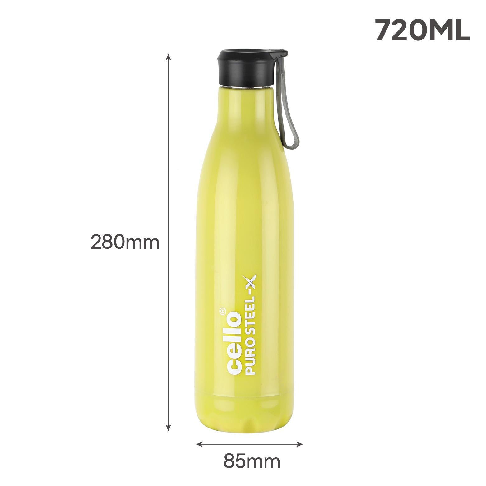 Puro Steel-X Neo 900 Insulated Water Bottle, 720ml Yellow / 720ml
