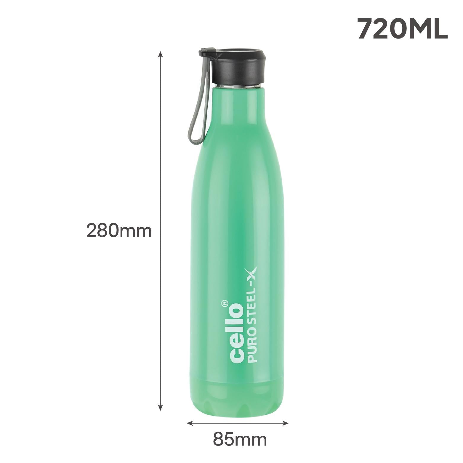 Puro Steel-X Neo 900 Insulated Water Bottle, 720ml Green / 720ml