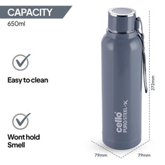 Puro Steel X Benz 900 Insulated bottle, 650 ml Grey / 650 ml