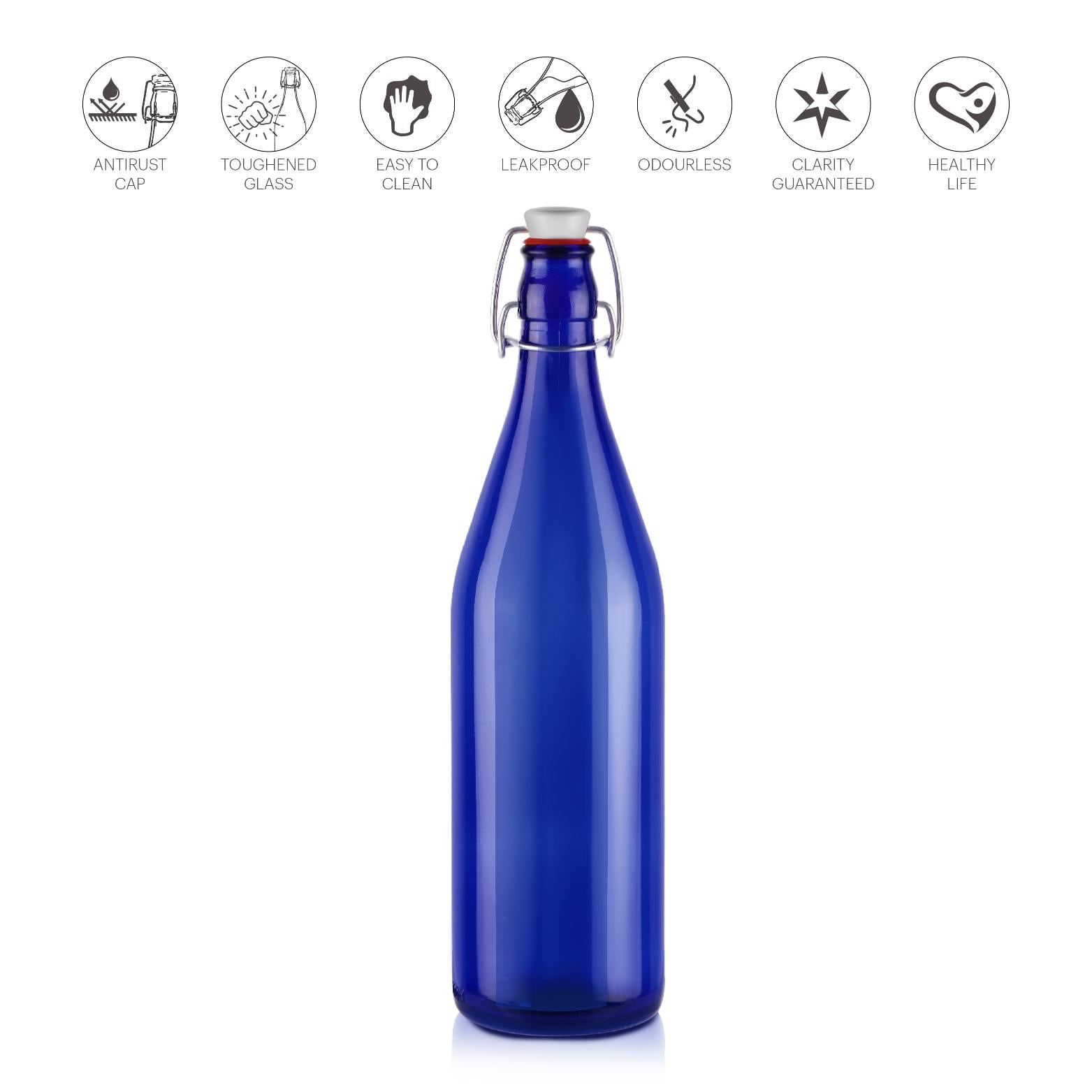 Aquaria Glass Bottle, 1000 Ml Sapphire / 1000 ml