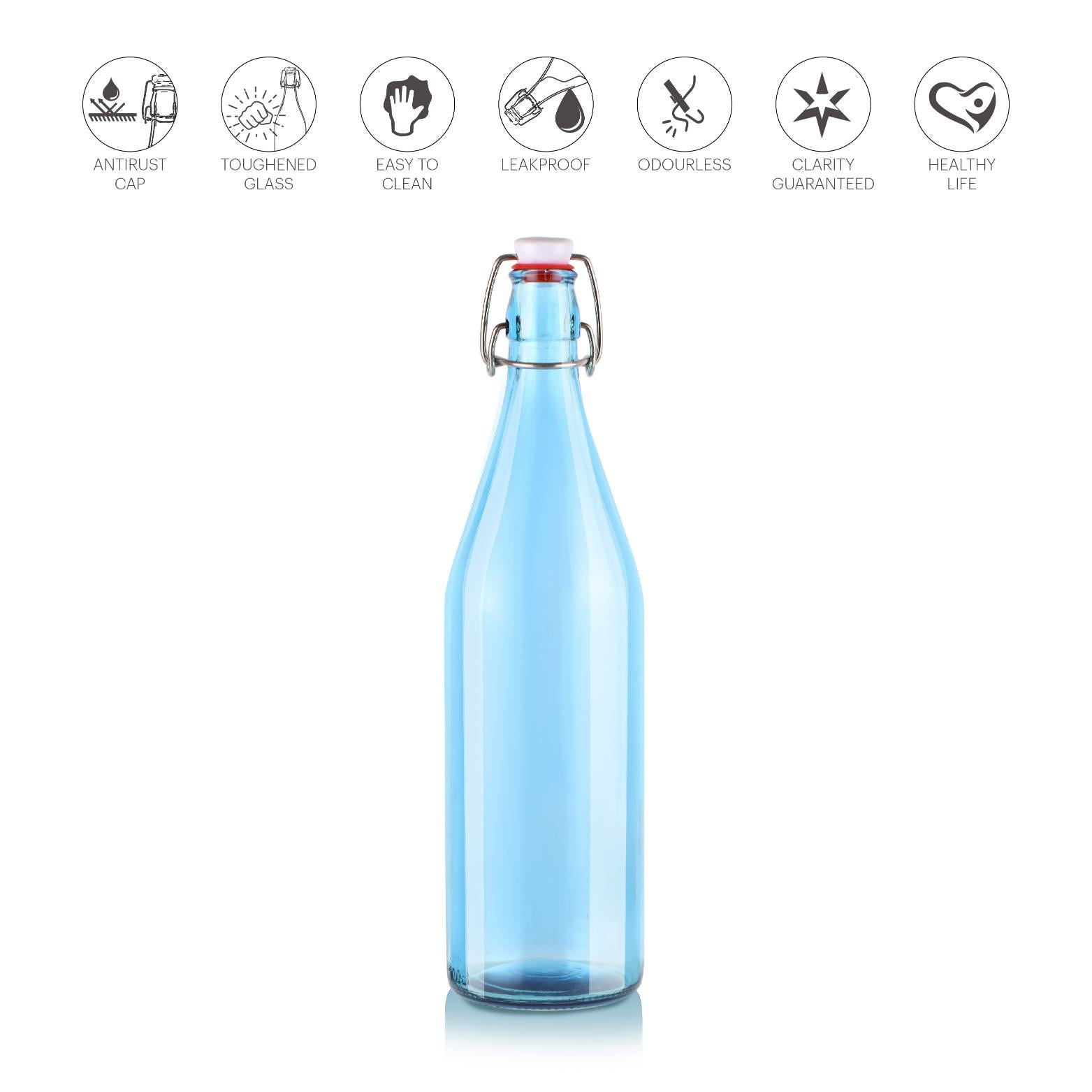 Aquaria Glass Bottle, 1000 Ml Blue / 1000 ml