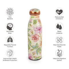 Cop- Pura Good Earth Copper Bottle,1000 ml Flora / 1000 ml