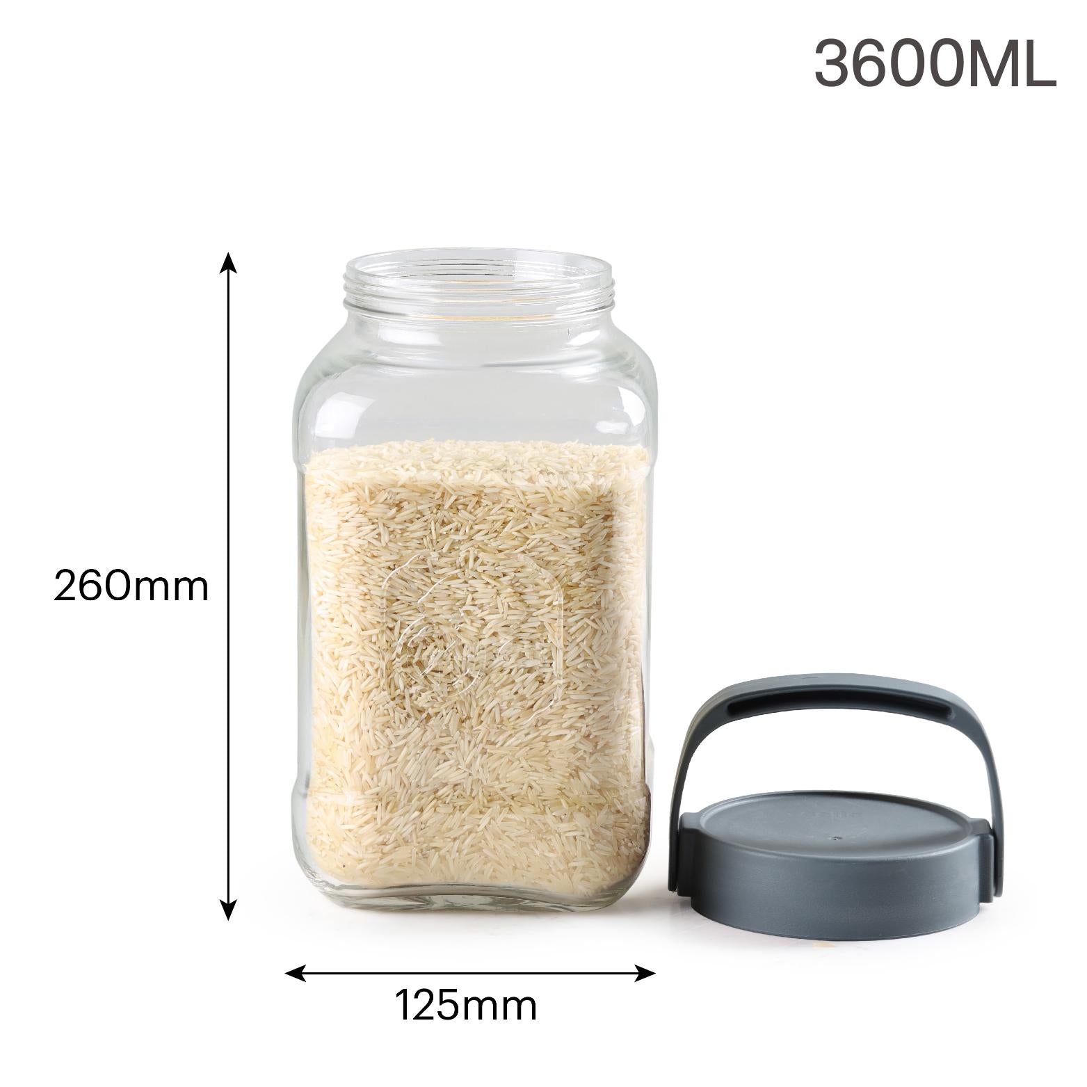 Classic Glass Canister, 3600ml Grey / 3600 ml