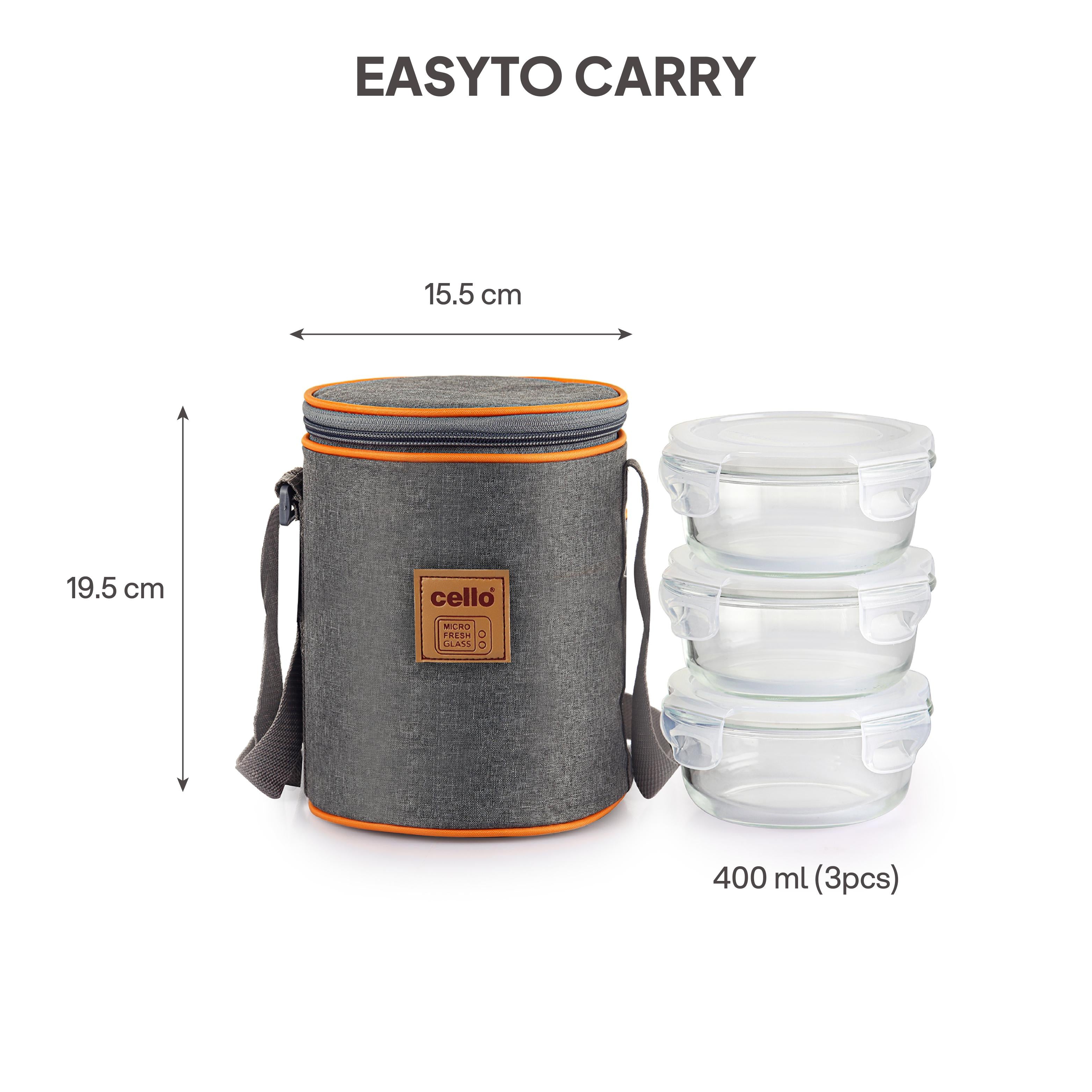 Royale Borosilicate Glass Lunch Boxes, Set of 3 Round