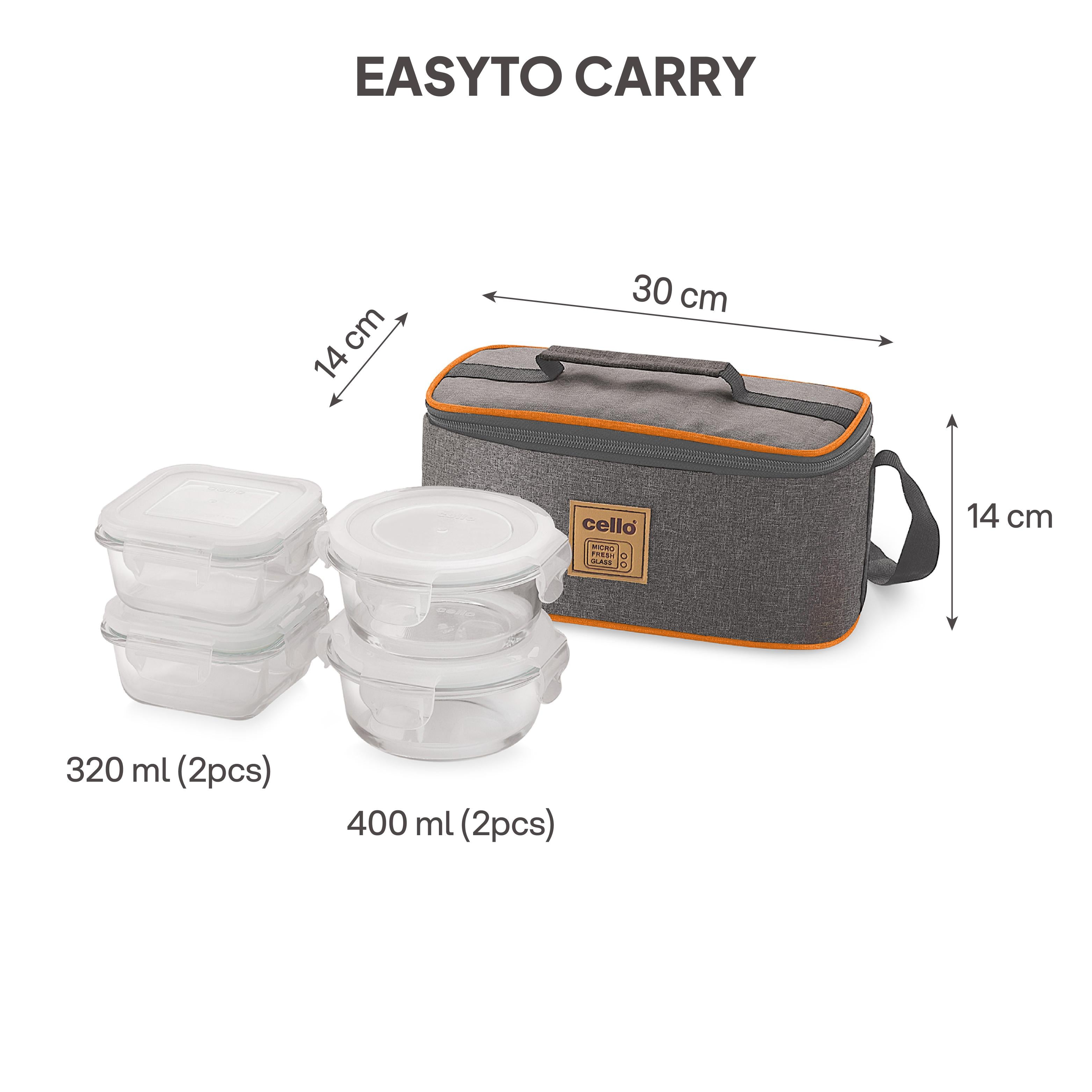 Royale Borosilicate Glass Lunch Boxes, Set of 4 Set of 4