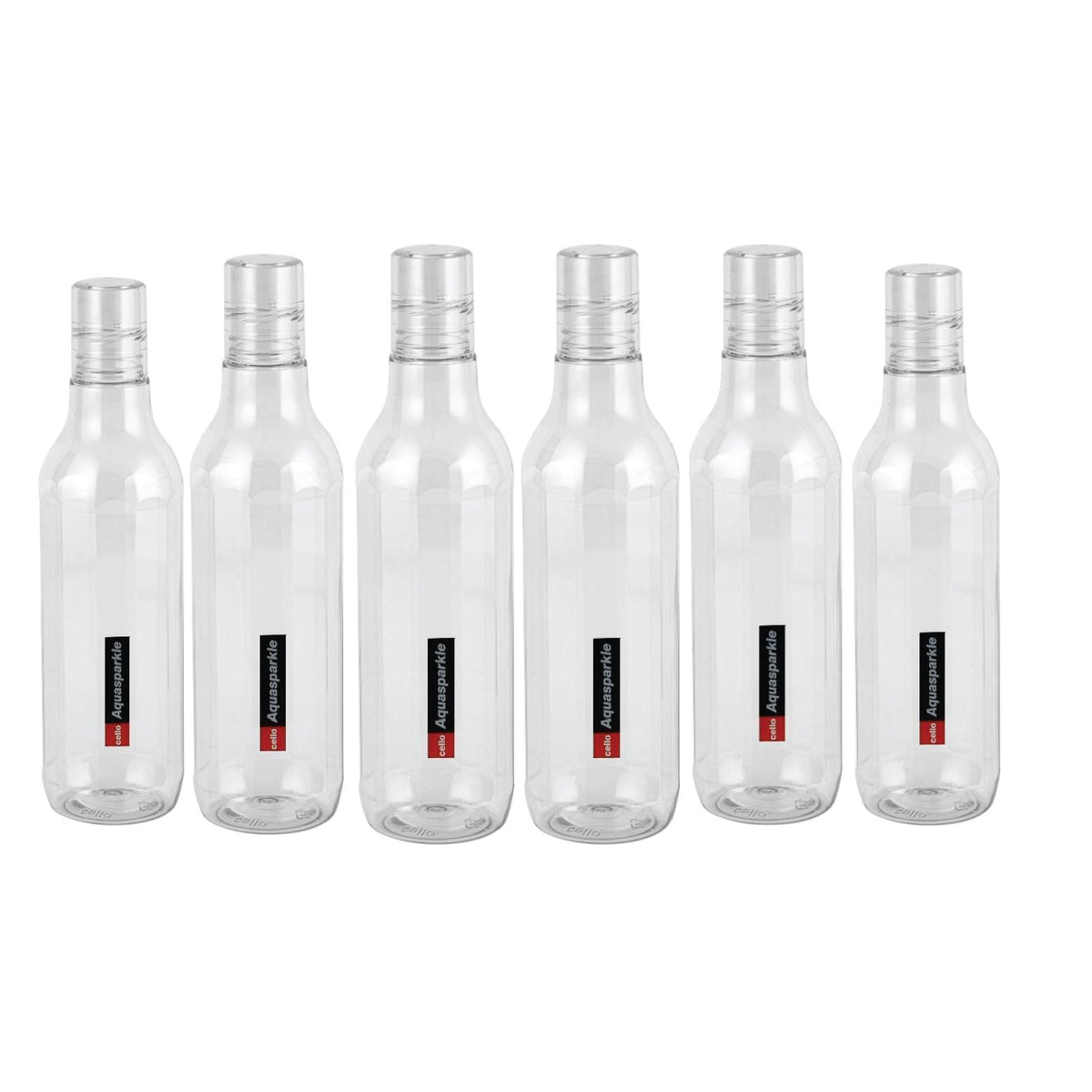 Aqua Sparkle 1000ml Water Bottle Set of 6 Clear PET Clear / 1000 ml