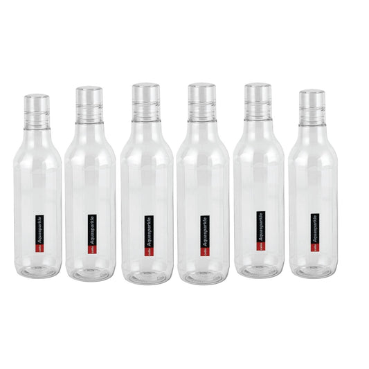 Aqua Sparkle 1000ml Water Bottle Set of 6 Clear PET Clear / 1000 ml