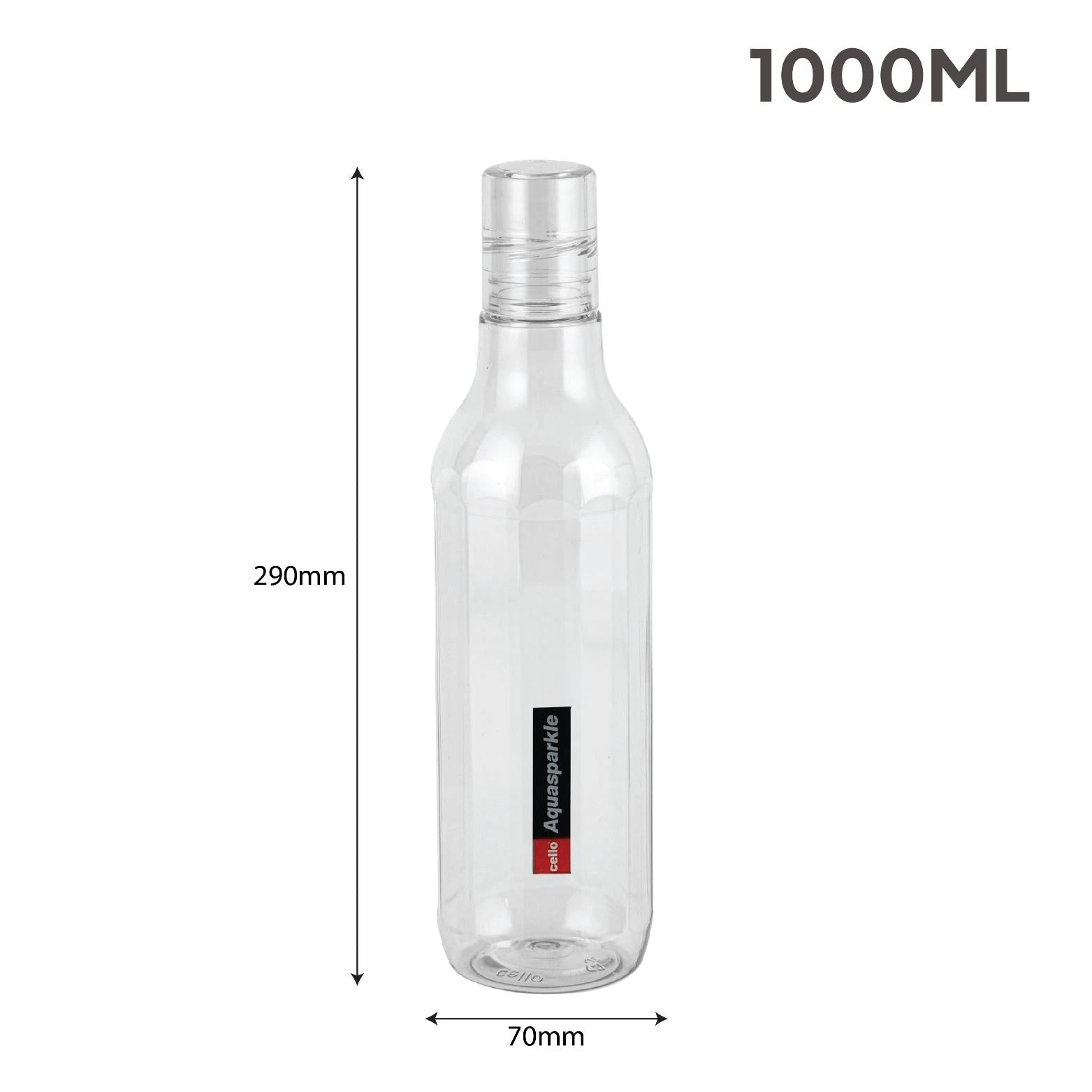Aqua Sparkle 1000ml Water Bottle Set of 6 Clear PET Clear / 1000 ml