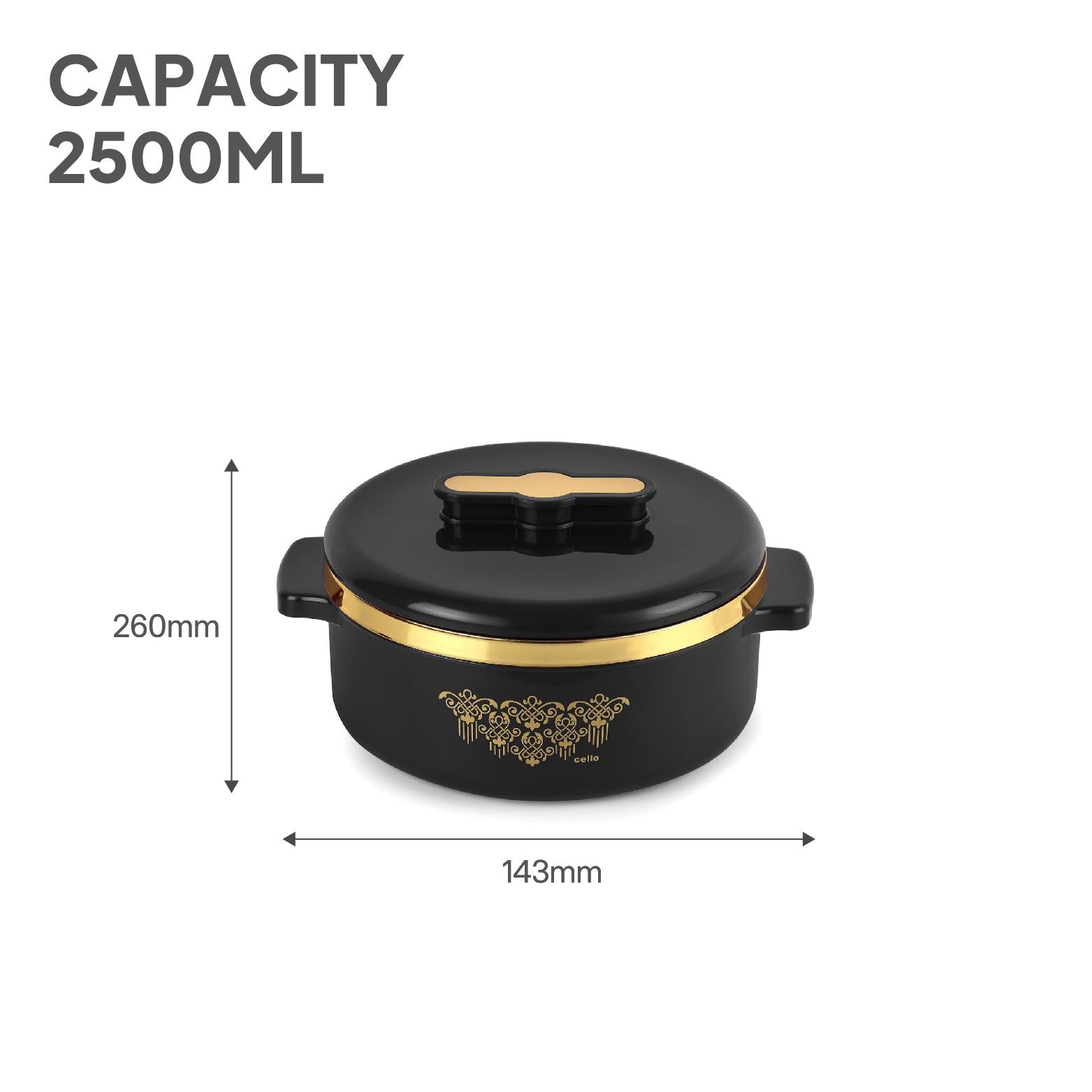 Exotic Insulated Casserole Black / 2500 ml