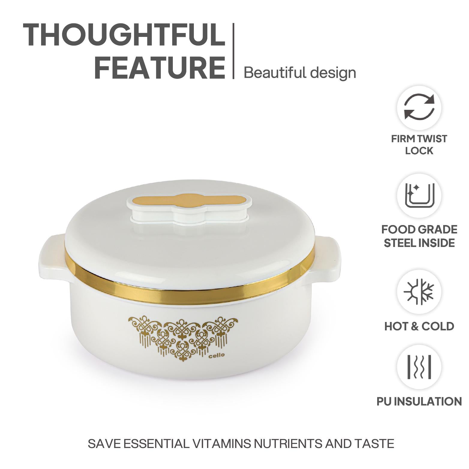 Exotic Insulated Casserole White / 2500 ml