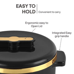 Exotic Insulated Casserole, Set of 3, 500ml+1000ml+1500ml Black / 500ml+1000ml+1500ml