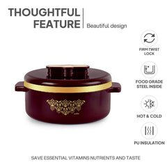 Exotic Insulated Casserole Brown / 3 Pc Set (500ml, 1000ml, 1500ML)