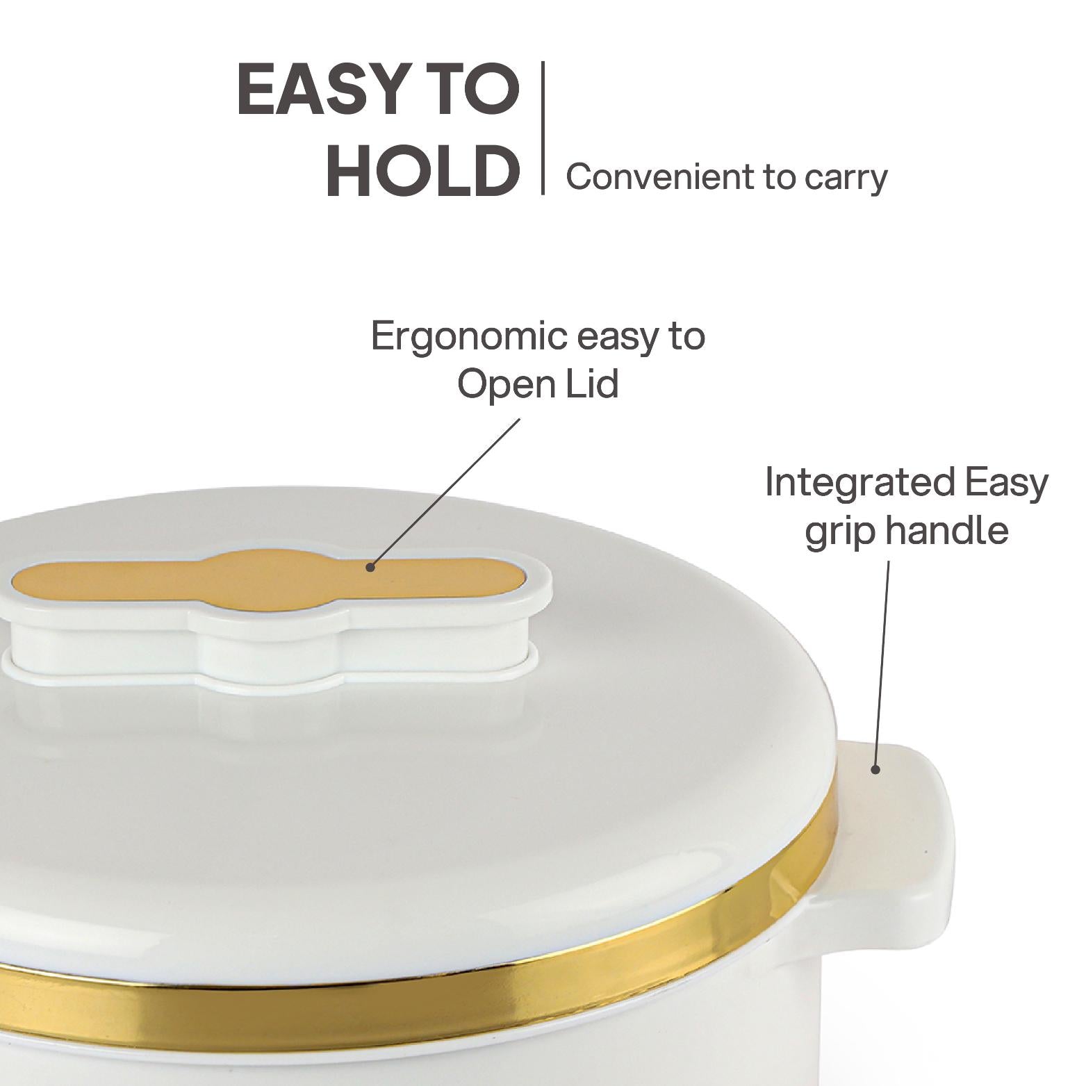 Exotic Insulated Casserole White / 3 Pc Set (500ml, 1000ml, 1500ML)