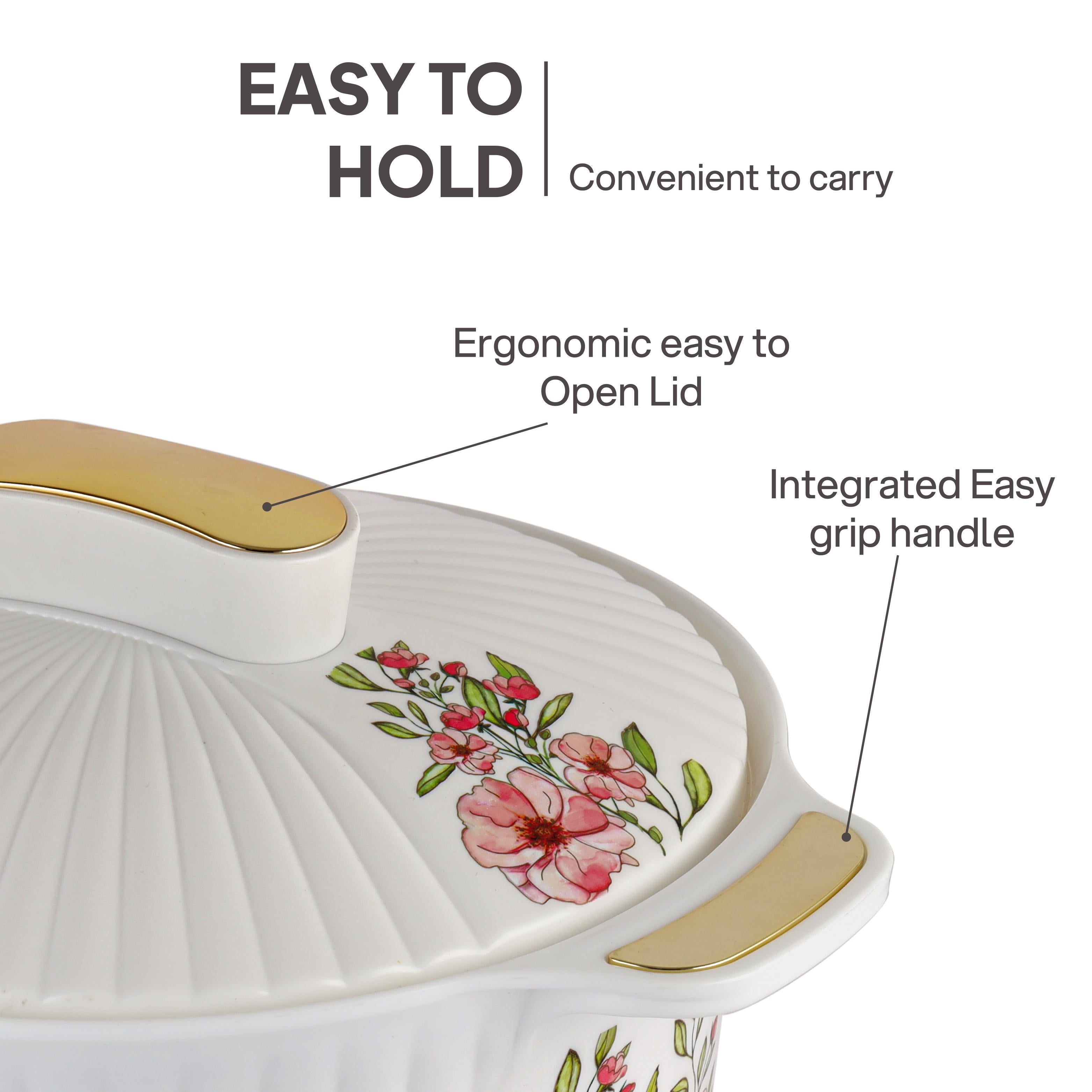 Sonet Insulated Casserole, Set of 3, 500ml+1000ml+1500ml White / 500ml+1000ml+1500ml