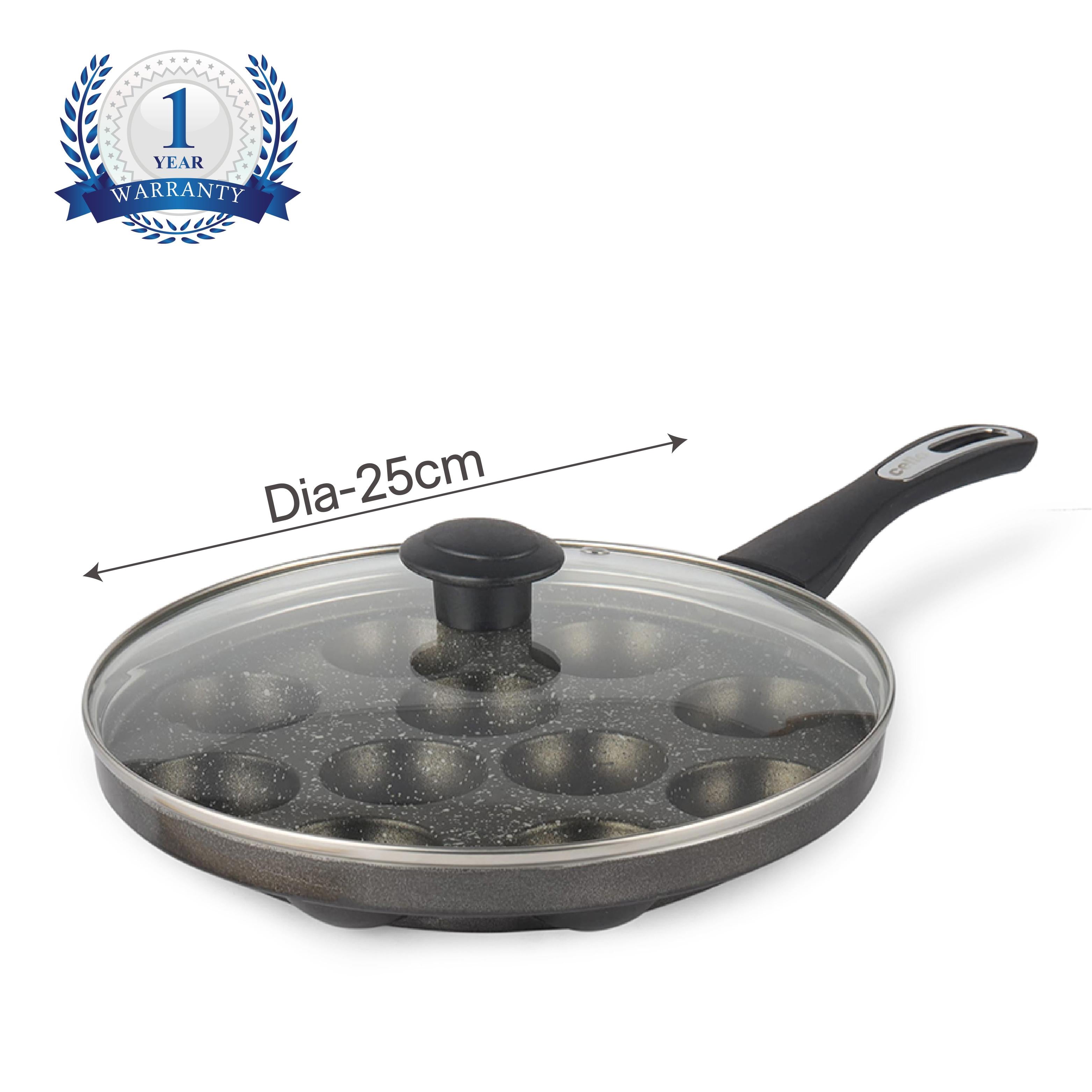 Granitas Appe Patra with Glass Lid 11 Cavity, 25cm