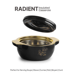 Radiant Insulated Casserole, 1500ml Black / 1500ml