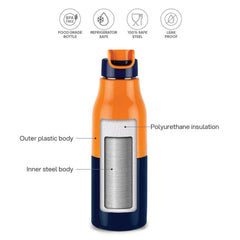 Puro Steel X Felix 600 Insulated Bottle, 490 ml Golden / 490 ml