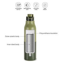 Puro Steel X Felix 900 Insulated Bottle, 680 ml Pestal Green / 680 ml