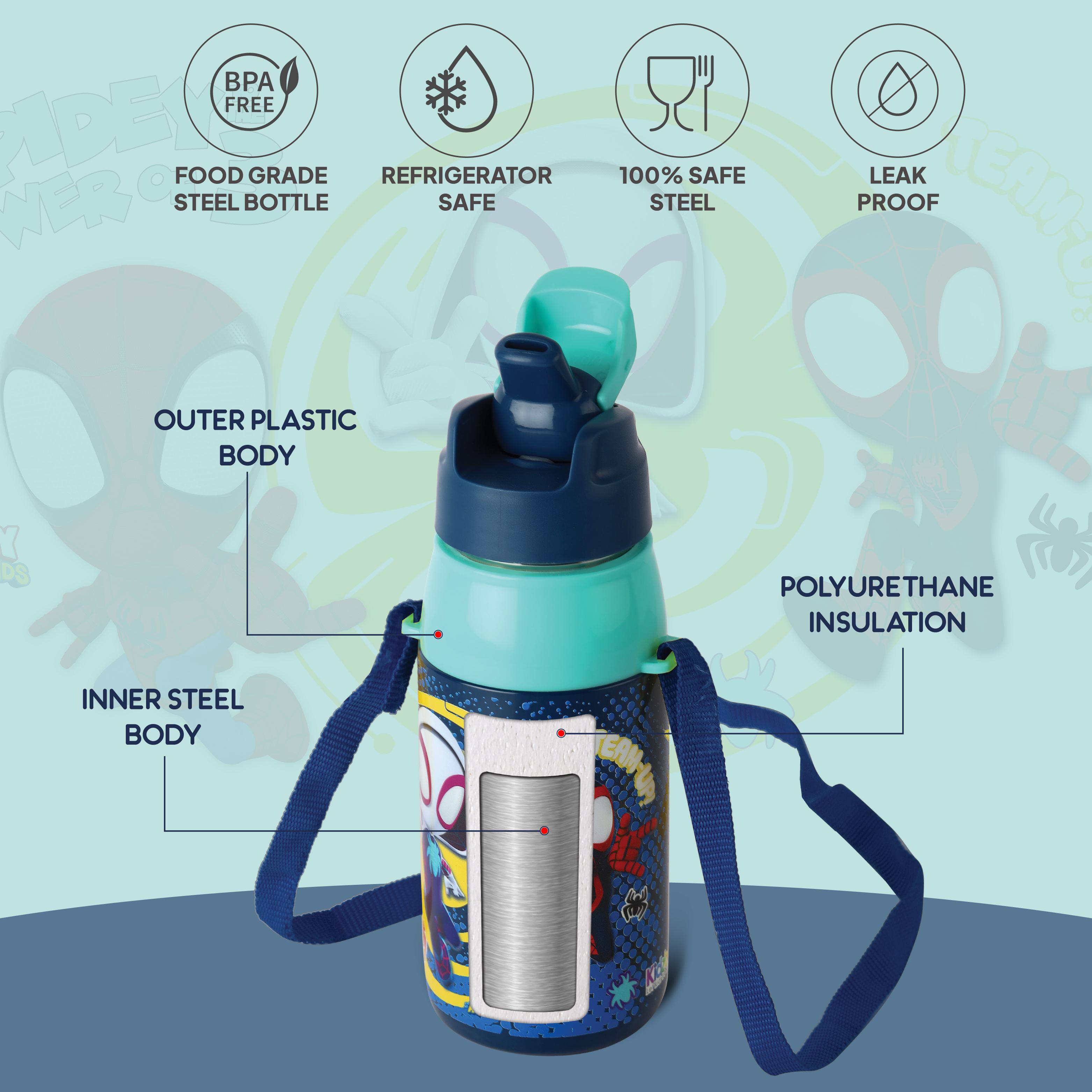Era 3D Design Insulated Kids Water Bottle, 400ml Web Warriors